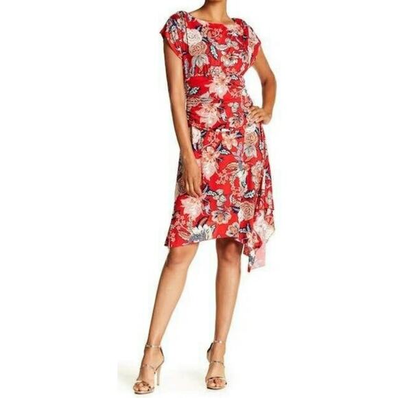 Rabbit Rabbit Rabbit Floral Dress Short Sleeve Boatneck 16 New - Picture 2 of 8